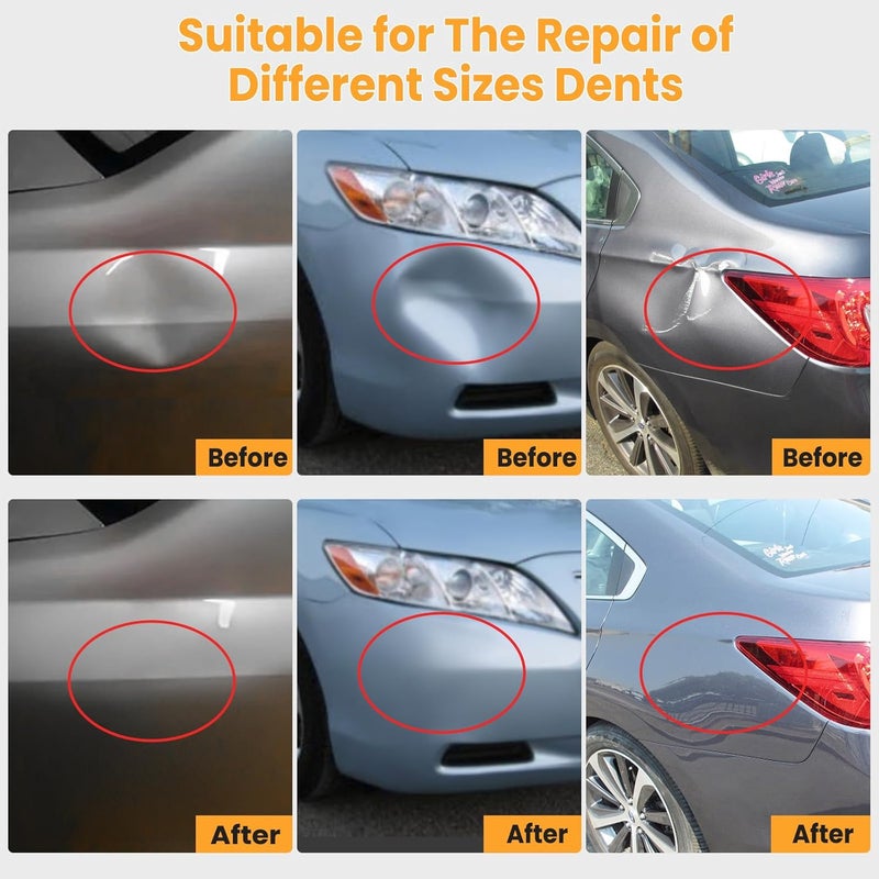 Sigoobal Car Dent Puller, Paintless Dent Removal Kit, 25pcs Dent Puller Kit with Bridge Puller, Glue Gun for Car Dent Repair, Dent Remover Tool for Car Refrigerator Door Ding Repair - Image 4
